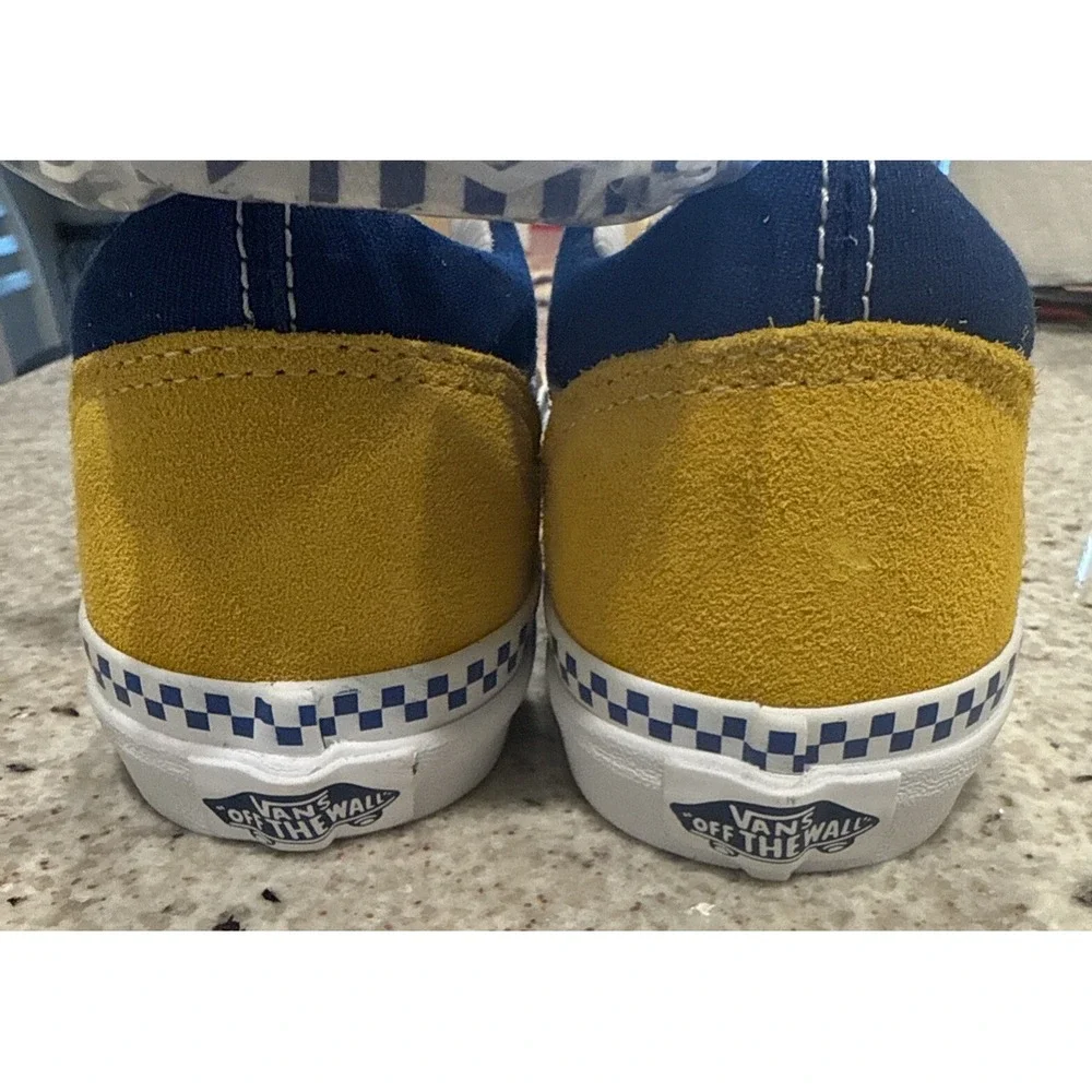 Vans off the wall Kids shoes Sneakers size 3.0 Blue Yellow White 721356‎